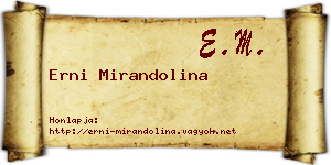 Erni Mirandolina névjegykártya